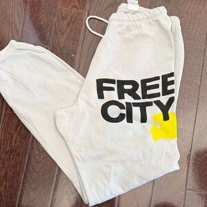 Free City Sweatpants in Gray and Yellow XS
